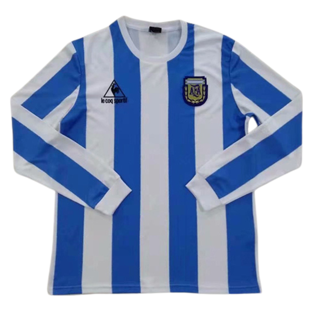 Camisa Retrô Argentina Home Manga Longaa 1986