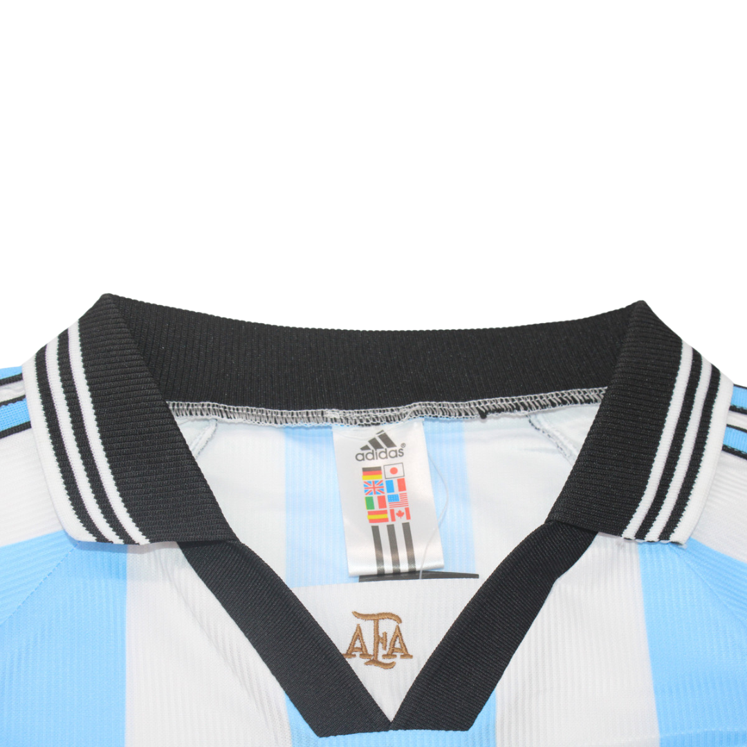 Camisa Retrô Argentina Home Manga Longaa 1998