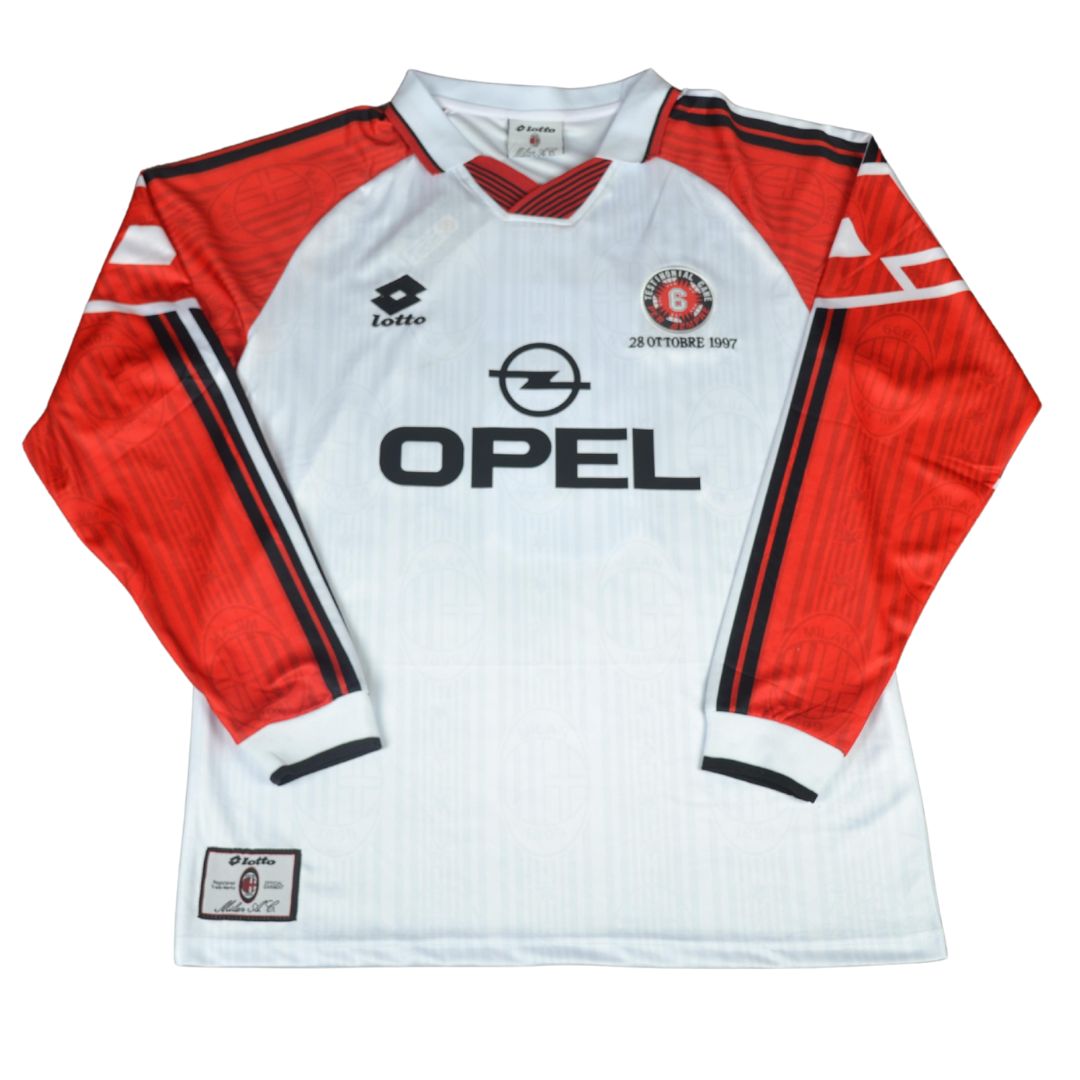 Camisa Retrô World Stars vs Camisa Retrô Milan Manga Longaa 1997 "ondo" N°.5