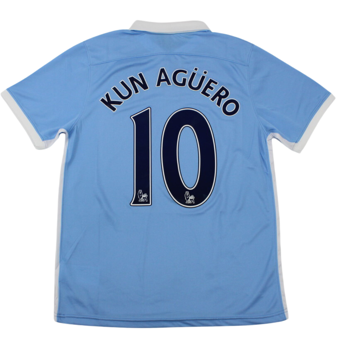 Camisa Retrô Manchester City 15/16 Home "Kun Aguero" Nº10