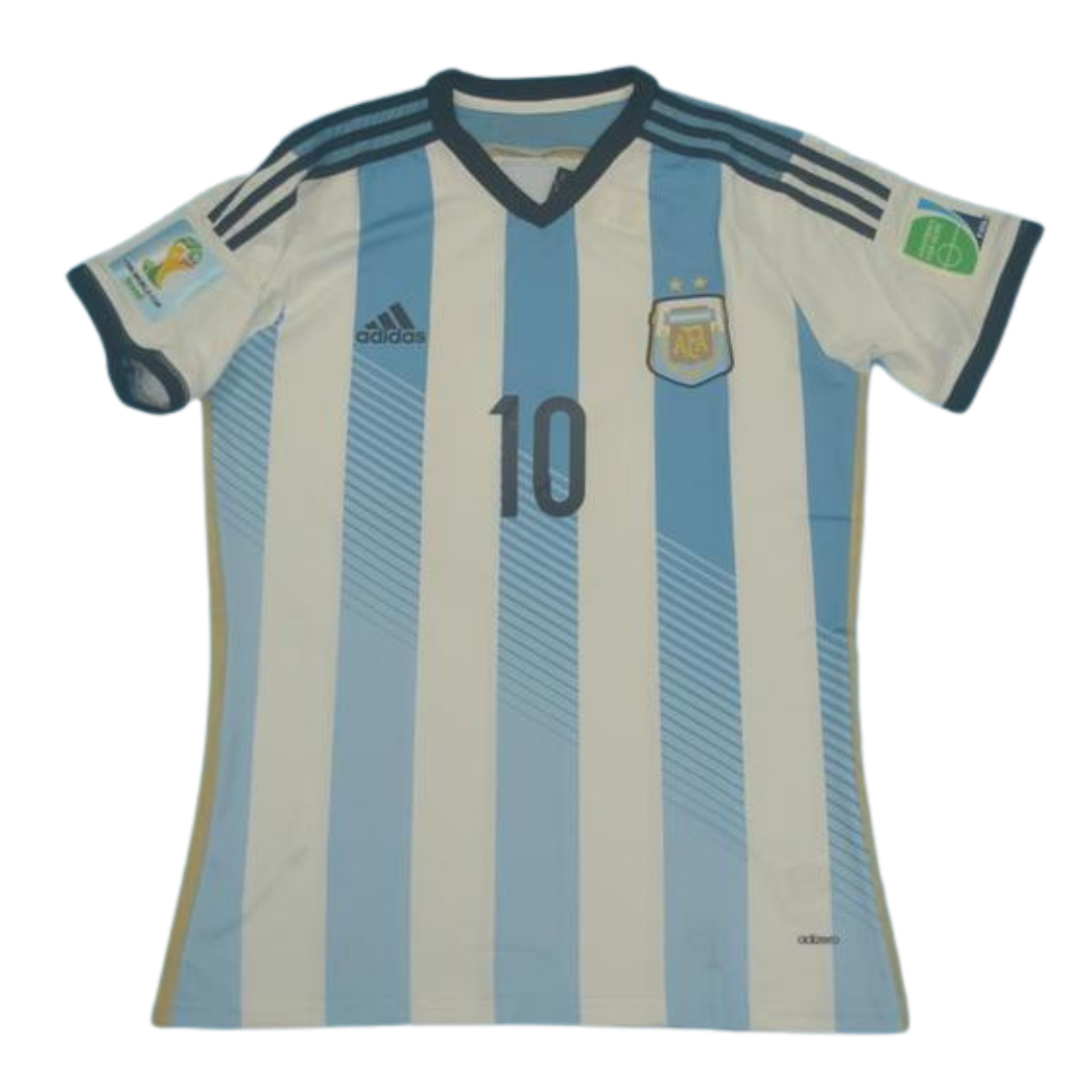 Camisa Retrô Argentina Home Copa do Mundo Versão 2014 "Messi" N°.10