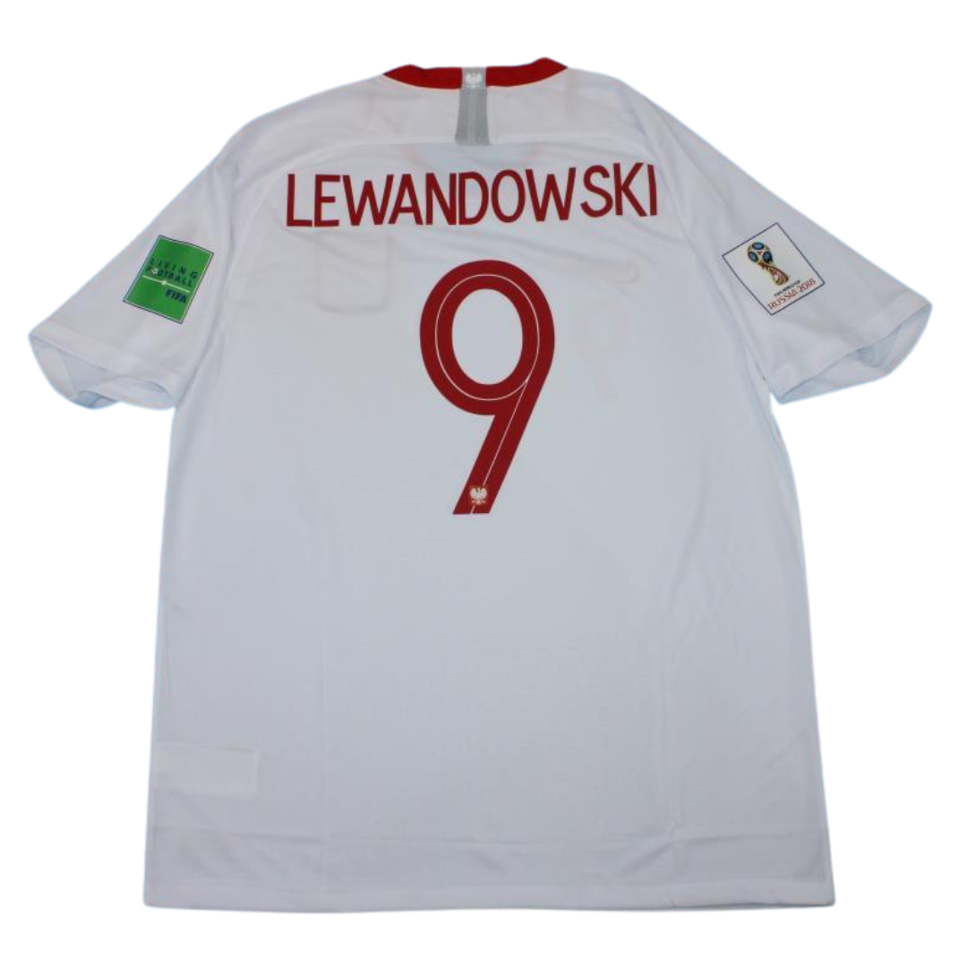 Camisa Polônia 2018 Home Copa do Mundo - Versão Retrô "Lewandowski" N°9