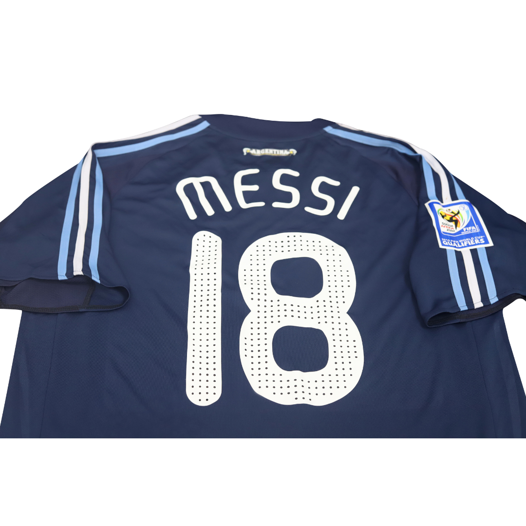 Camisa Retrô Argentina Away Weltmeisterschaft Versão 2008 "Messi" N°.18