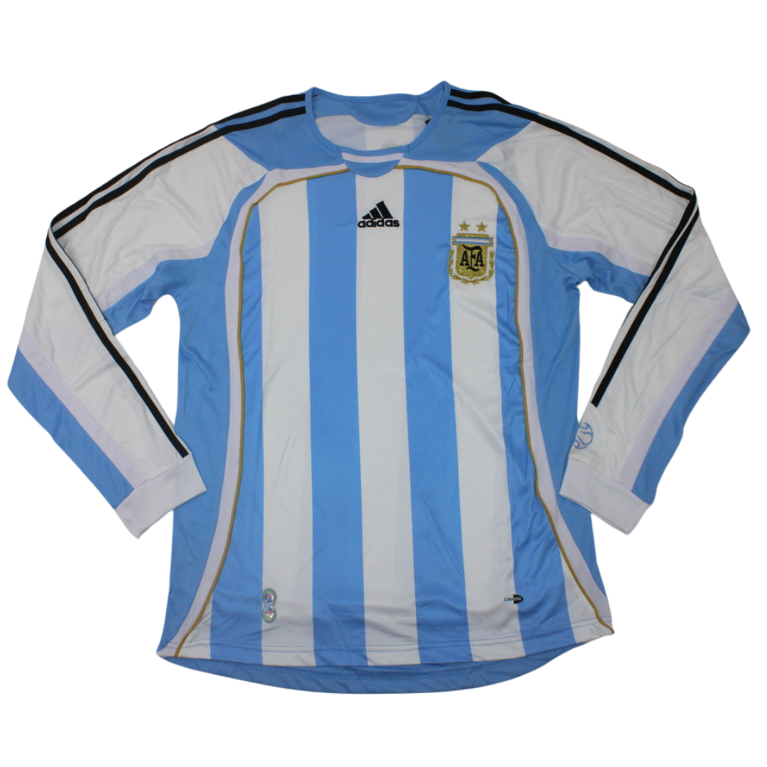 Camisa Retrô Argentina Home Manga Longaa 2006