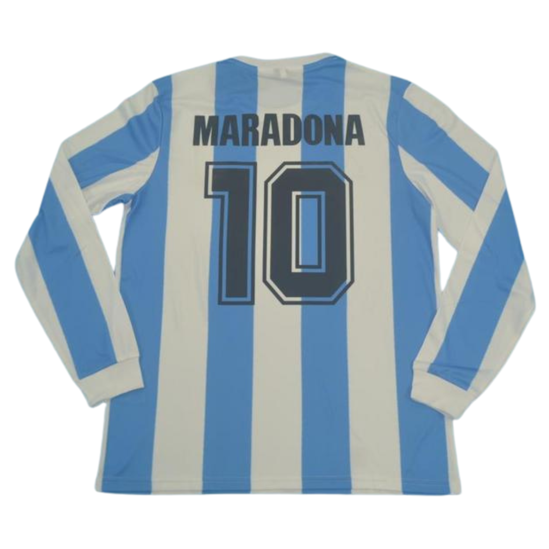 Camisa Retrô Argentina Home Manga Longaa 1986 "Maradona" N°.10
