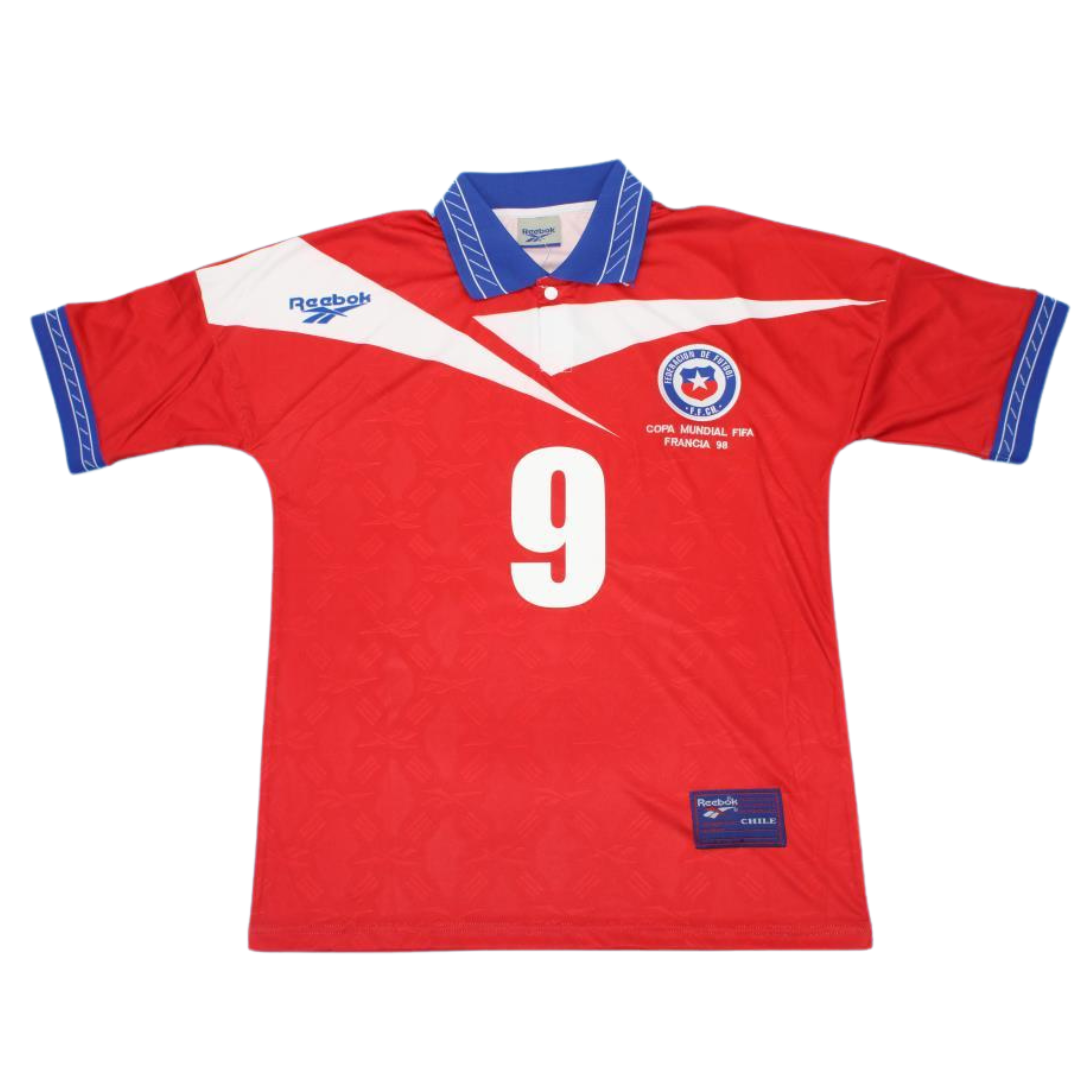 Camisa Retrô União Chile Home WC Versão 1998 "Zamorano" N°9