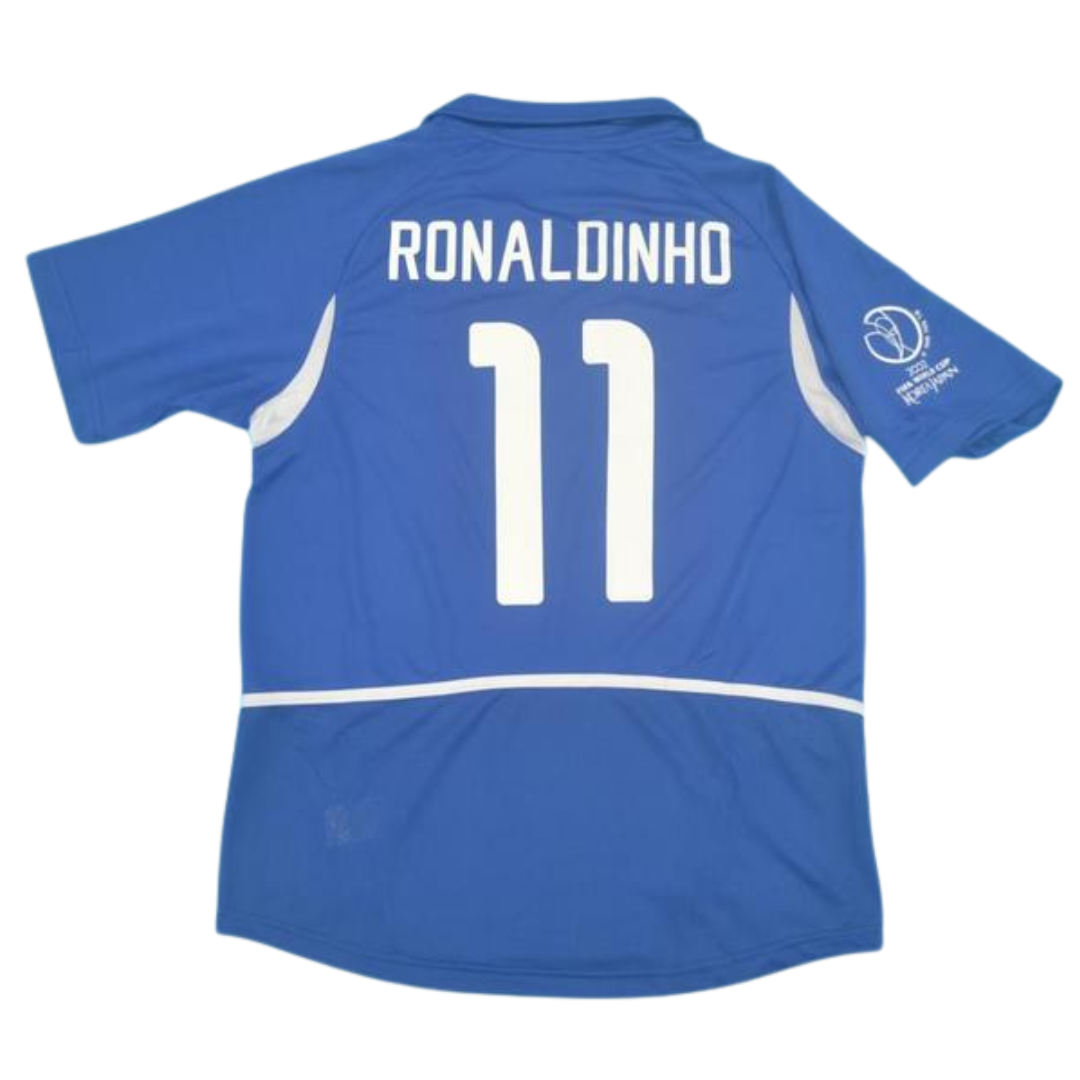 Camisa Retrô Brasil Away Copa do Mundo Versão 2002 "Ronaldinho" N°.11