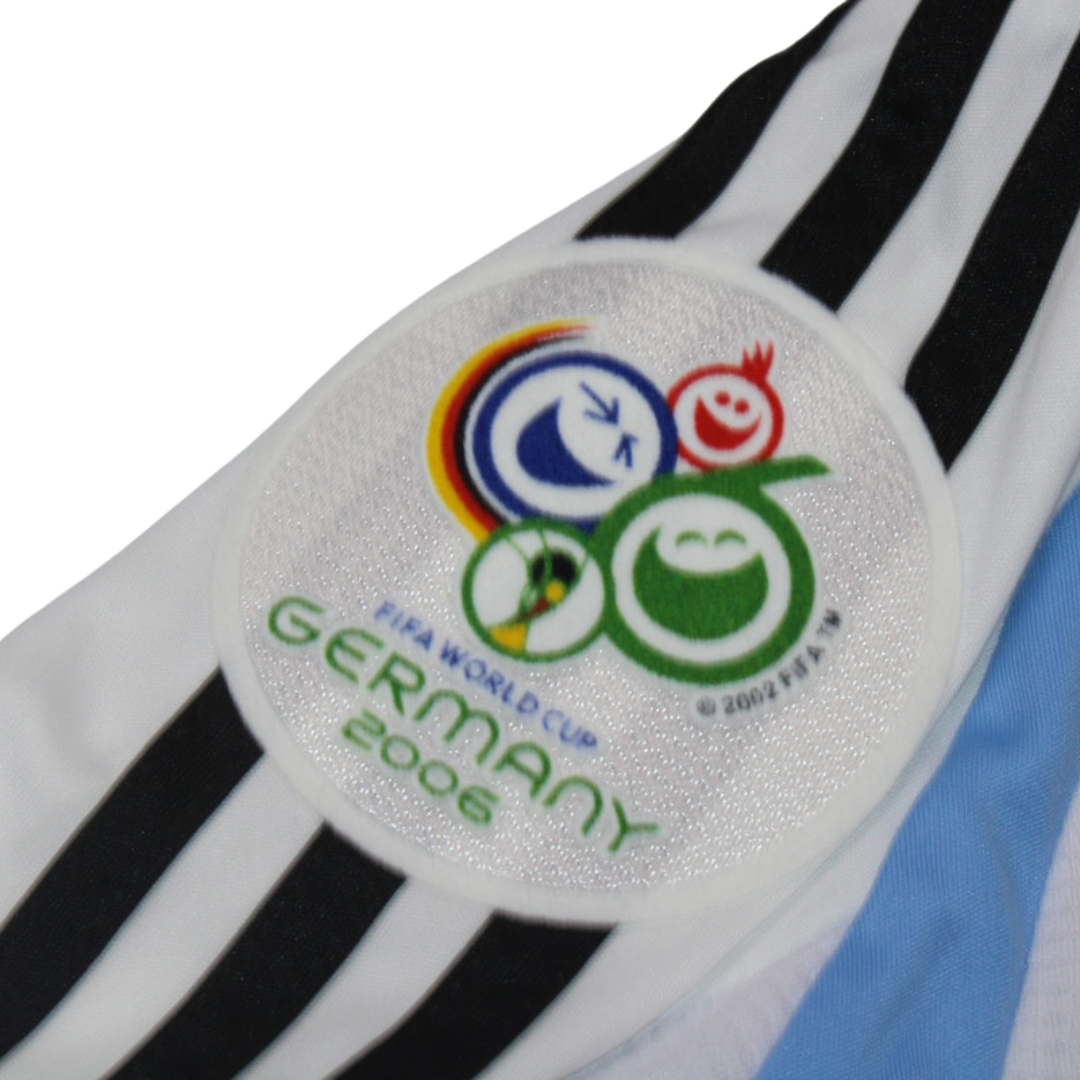 Camisa Retrô Argentina Home Weltmeisterschaft Versão Manga Longaa 2006 "Messi" N°.19