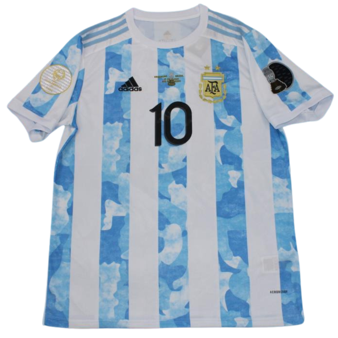 Camisa Retrô Argentina Home Final Camisa Retrô American Cup Versão 20/21 "Messi" N°.10