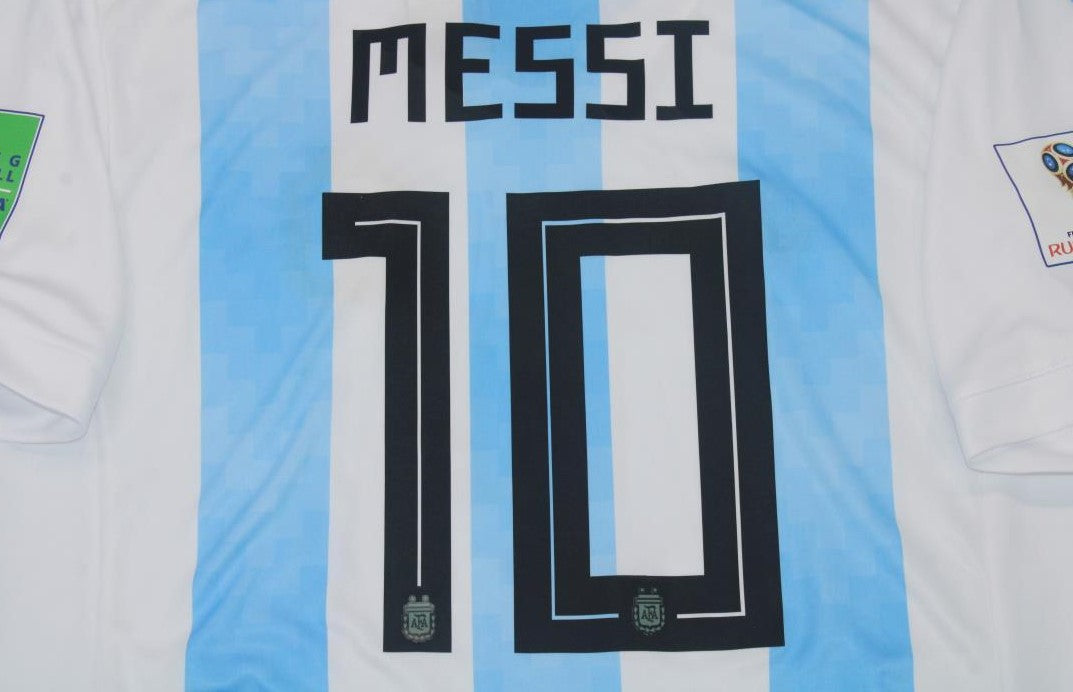 Camisa Retrô Argentina Home Copa do Mundo Versão 2018 "Messi" N°.10