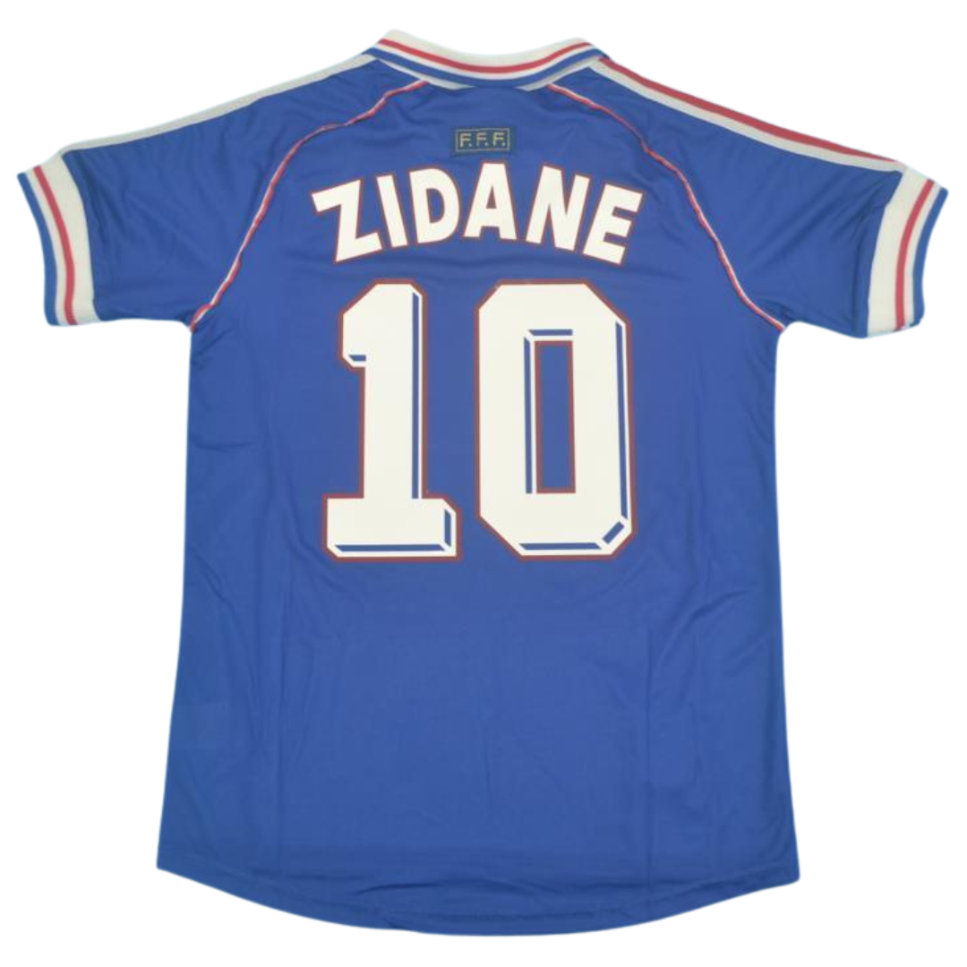 Camisa Retrô França Home Copa do Mundo Versão 1998 "Zidane" N°10