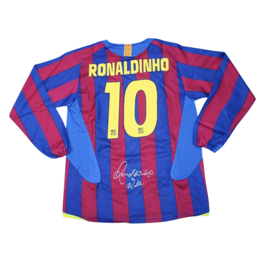 Camisa Barcelona Manga Longa 05/06 - Versão Retrô "Ronaldinho" Nº 10