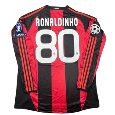 Camisa Milan Manga Longa 10/11 - Versão Retrô "Ronaldinho" Nº 80