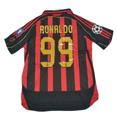 Camisa Retrô Milan Home UCL Versão 06/07 "Ronaldo" N°.99