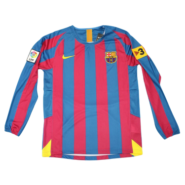 Camisa Barcelona Manga Longa 05/06 - Versão Retrô "Ronaldinho" Nº 10
