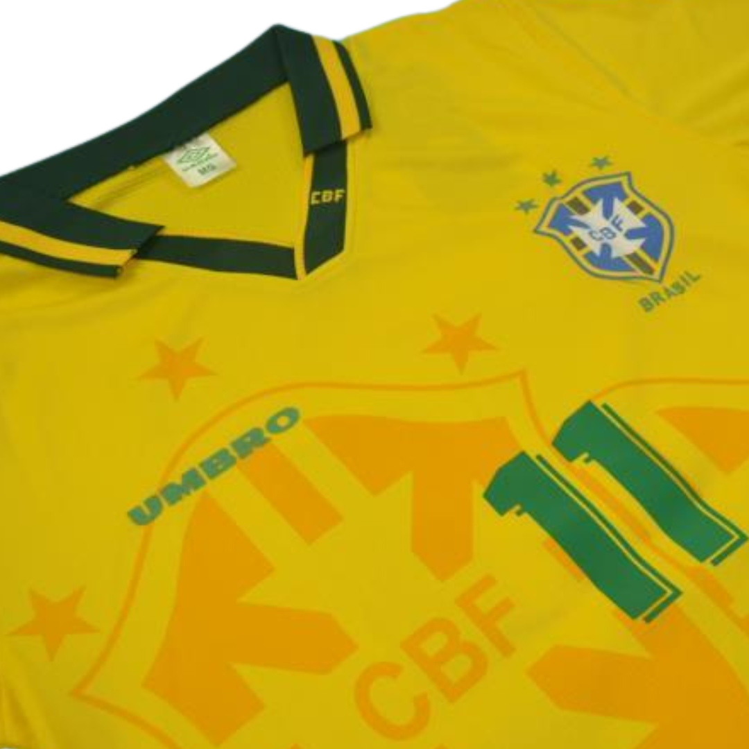 Camisa Retrô Brasil Home Copa do Mundo Versão 1994 "Romário" N°.11