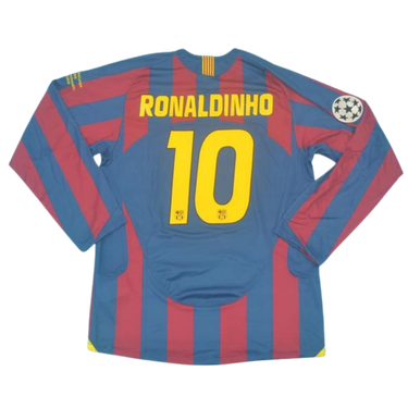 Camisa Barcelona Manga Longa 05/06 - Versão Retrô "Ronaldinho" Nº 10