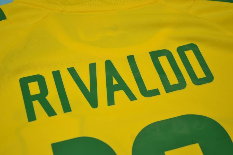 Camisa Retrô Brasil Home Copa do Mundo Versão 2002 "Rivaldo" N°.10