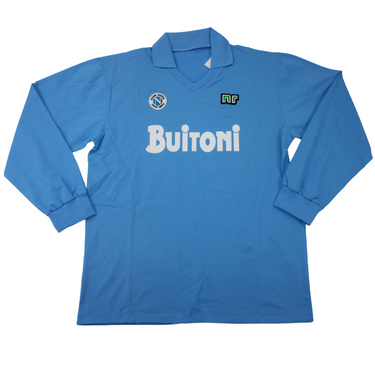 Camisa Napoli Manga Longa Home 86/87 - Versão Retrô