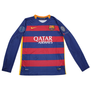 Camisa Barcelona Manga Longa Home 15/16 - Versão Retrô