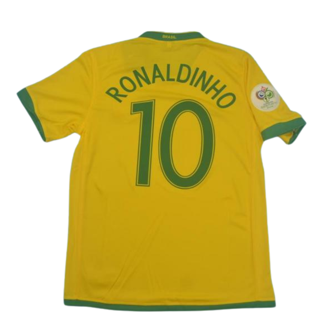 Camisa Retrô Brasil Home Copa do Mundo Versão 2006 "Ronaldinho" N°.10