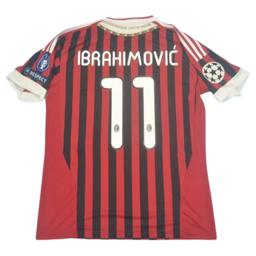 Camisa Retrô Milan Home UCL Versão 11/12 "Ibrahimović" N°.11