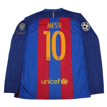 Camisa Barcelona Manga Longa 16/17 - Versão Retrô "Messi" Nº 10