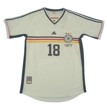 Camisa Retrô Alemanha Home Copa do Mundo Versão 1998 "Klinsmann" N°.18