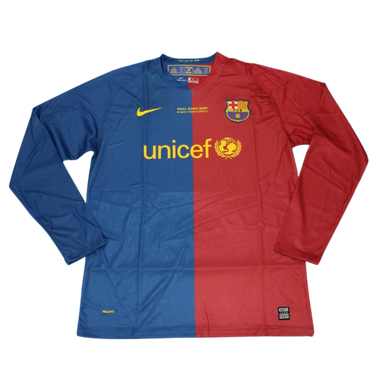 Camisa Barcelona Manga Longa Home 08/09 - Versão Retrô