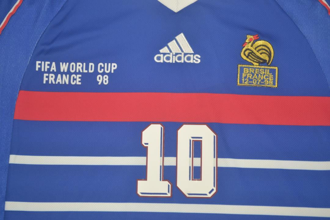 Camisa Retrô França Home Copa do Mundo Versão 1998 "Zidane" N°10
