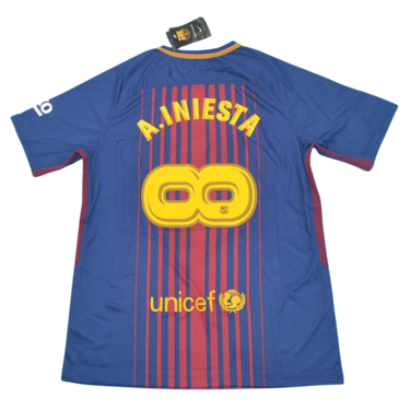Camisa Retrô Barcelona Home 17/18 "A. Iniesta" Nº 8