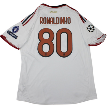 Camisa Retrô Milan Away UCL Versão 09/10 "Ronaldinho" N°.80