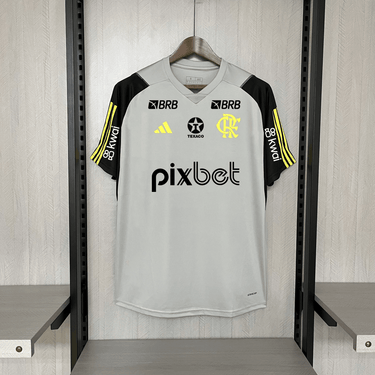 Camisa do Flamengo Treino 24/25 Cinza(Com patrocinio)